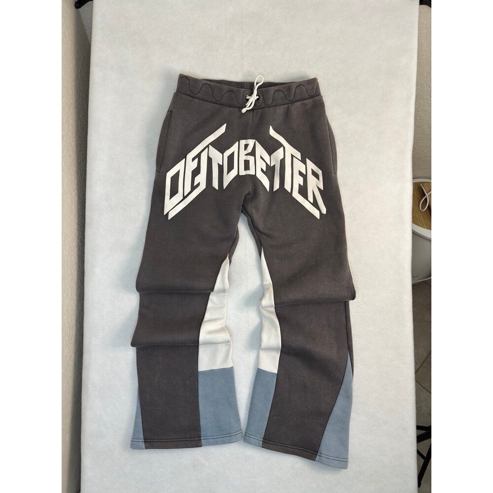 Off To Better OTB Multi-Tone Flare Sweatpants Gray Colorblock Men's Size Medium